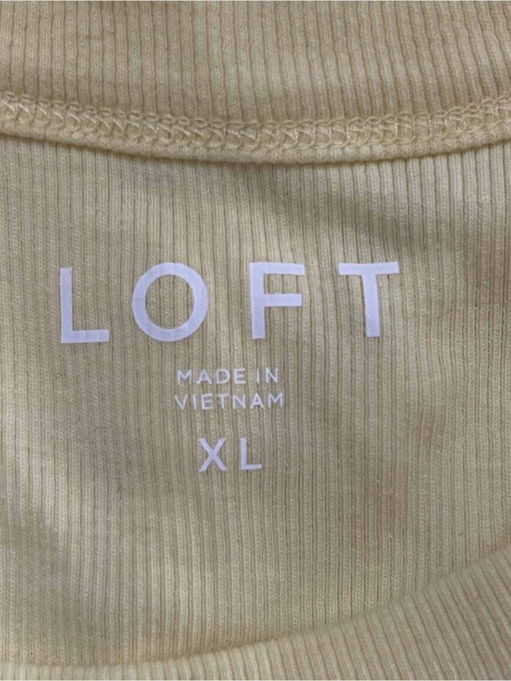 LOFT Pale Yellow Ribbed Tank - Picture 3 of 4